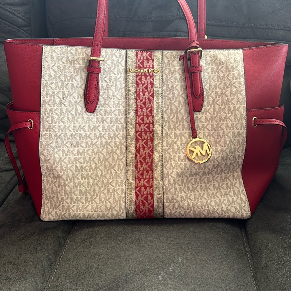 Michael Kors Red and Cream Women's Bag